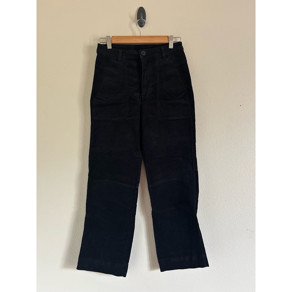 Kut From The Kloth Pants Womens 00 Black Corduroy High Rise Wide Leg MC1-1